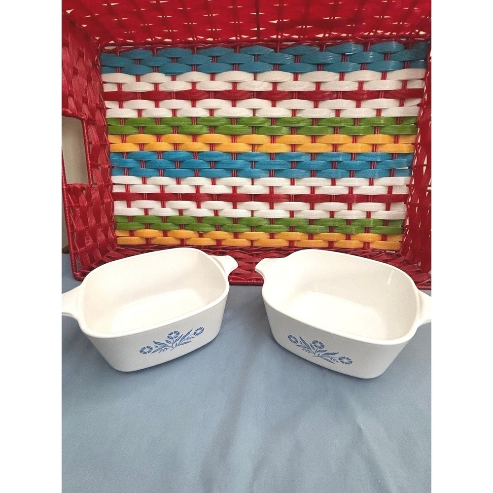Blue Cornflower Corning Ware P-43-B Set - 2 Eras & Storage Lid